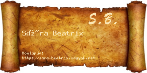 Sára Beatrix névjegykártya