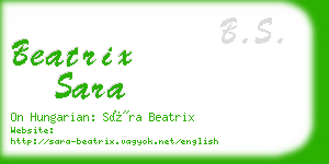 beatrix sara business card
